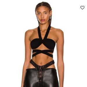 NWT KHAITE Rooke Halter Neck Bralette Top Black